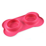 Bone-Shaped Double Dog Bowls: Stainless Steel & BPA-Free Silicone for Universal Use