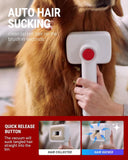 Pet Hair Vacuum for Shedding and Grooming with Dog Clipper - Complete Dog Grooming Kit for Dogs - Low-Noise - White and Red
